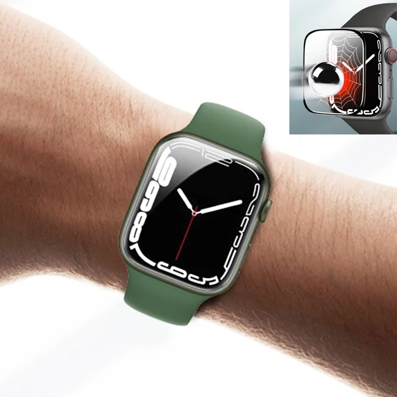

Закаленное 3d-стекло для Apple Watch band 41 мм 45 мм 42/38 мм, пленка для защиты экрана, аксессуары для iwatch Series 7 6 5 4 3 Se 40 мм 44 мм