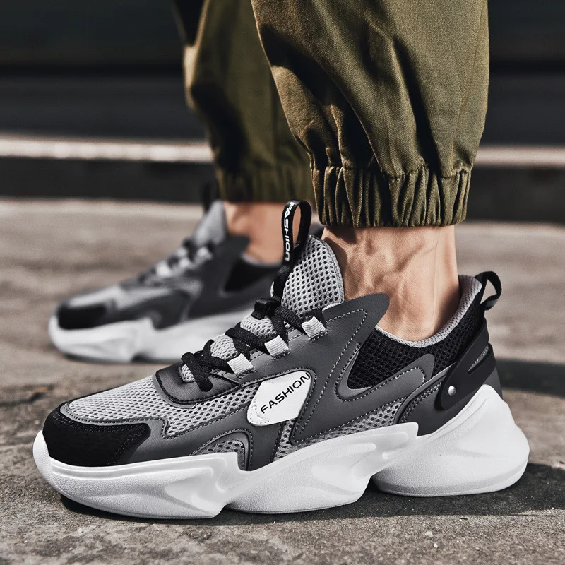 

Summer New Large Size Mesh Breathable Men's Shoes Light Trend Fashion Color Matching Thick Sole Dad Shoes Sports Casual Shoes