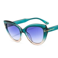 cateye women sunglasses new fashion men gradients lens frame leopard brand designer luxury vintage sun glasses uv400