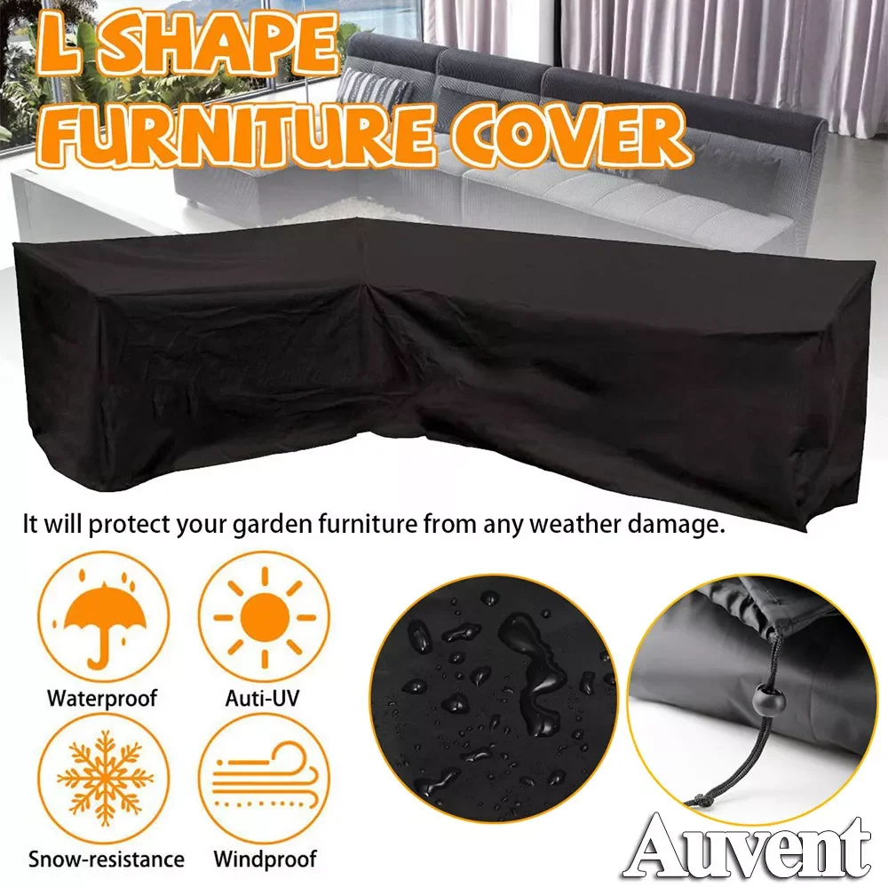 

NEW Outdoor Waterproof L Shape Sofa Protective Cover Patio Garden Furniture Cover Dustproof Table Chair Rain Snow Mildew Resista