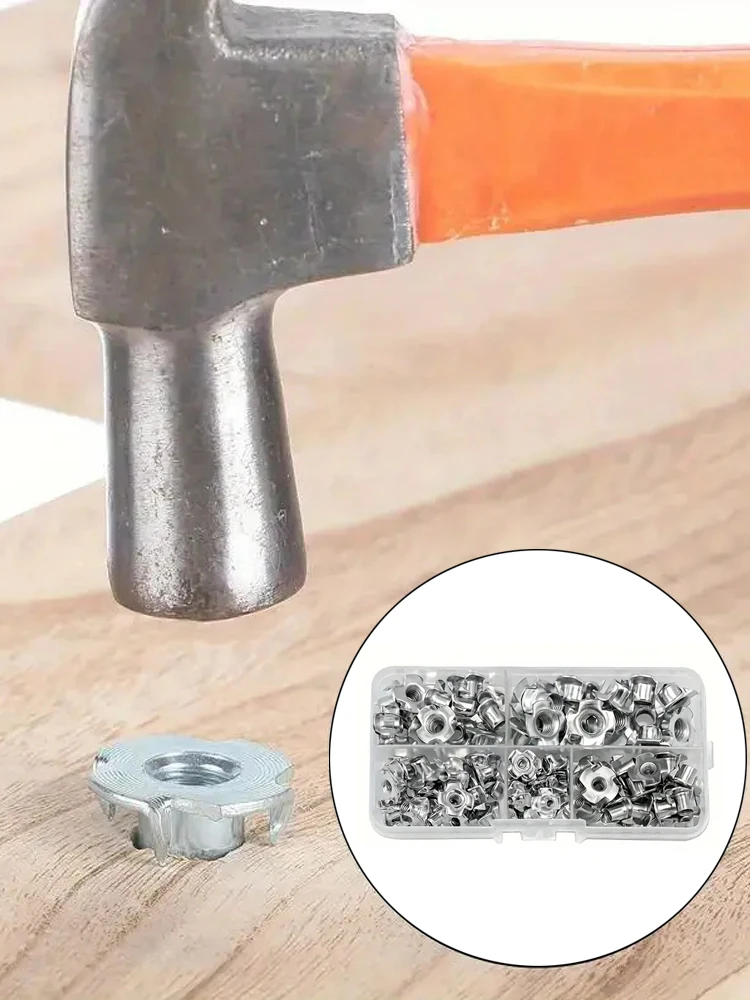 Оцинкованные гайки с четырьмя зажимами 80 шт. противоударные из углеродистой