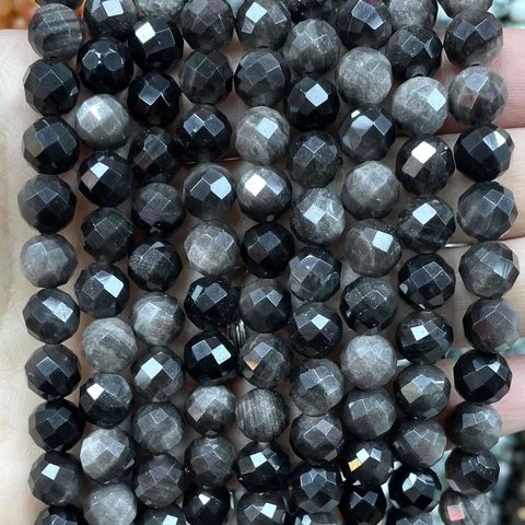 Бусины из черного обсидиана SYSRXLR 6 8 10 мм