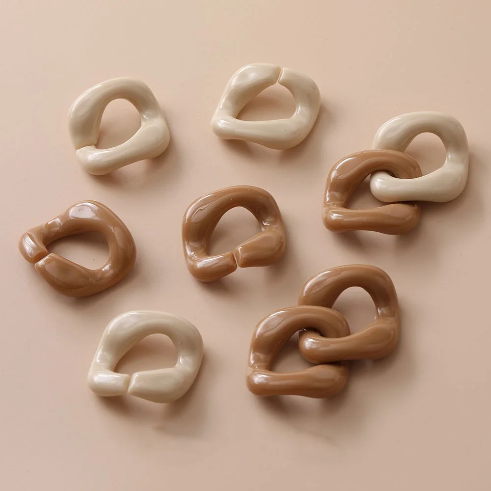 

20PCS Autumn and Winter Milk Tea Color Big Button Acrylic Resin DIY Pendant Earrings Material Accessories Jewelry Findings