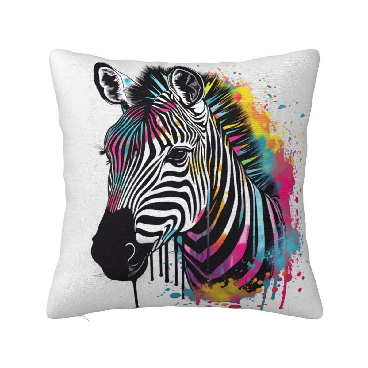 

Zebra Pillow Case Psychadelic Grafitti Spring Kawaii Pillowcase Polyester Bedroom Zipper Cover