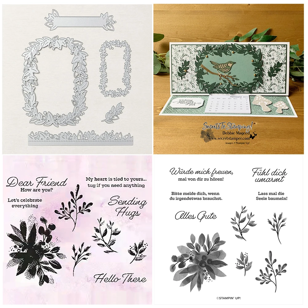 

Christmas Wreath Blessing 2022 New Metal Cutting Dies Clear Silicones Stamps Diy Paper Card Scrapbooking Diary Decoration Molds