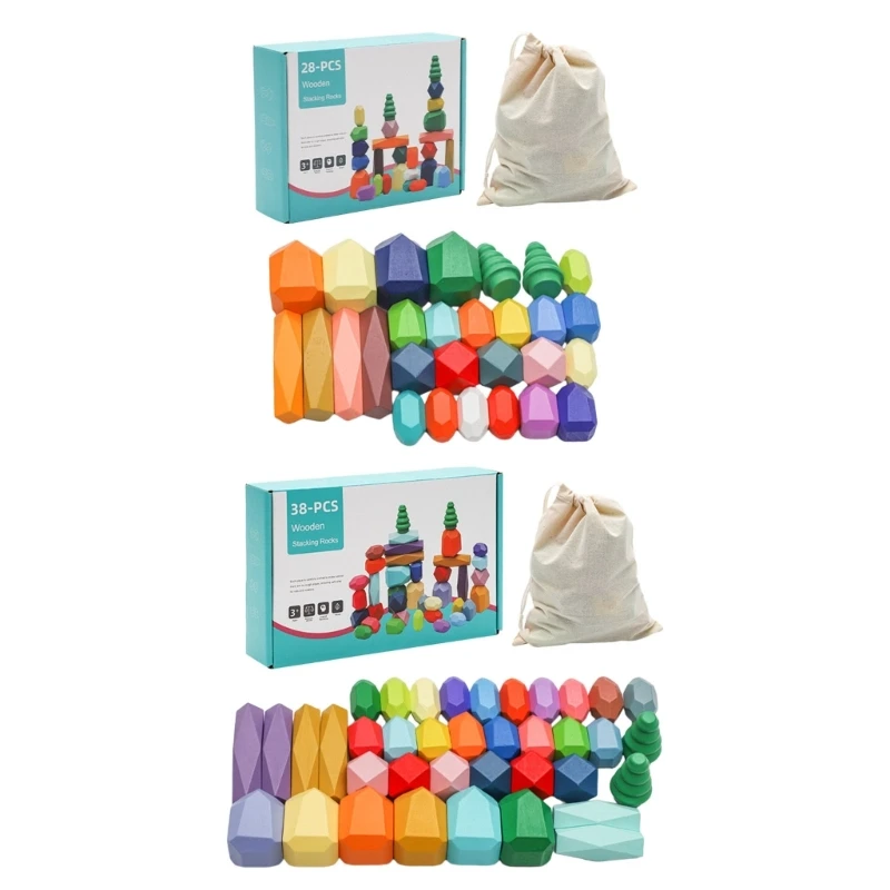 

Colorful Blocks Toy for Kids 3-5 Years Old Gifts Stacking Toy Motor Skill for Toddlers Educational Playset