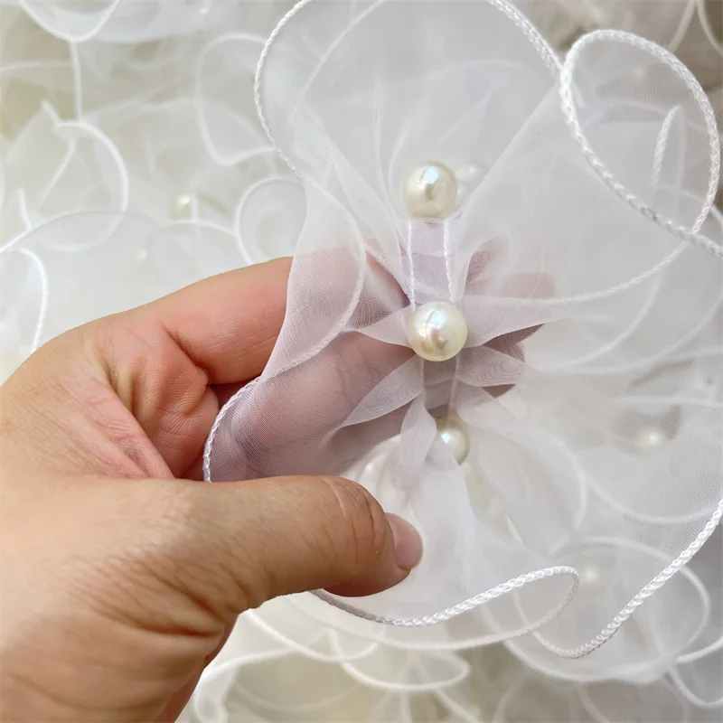 11 см белая уплотненная органза плиссированный женский костюм с оборками