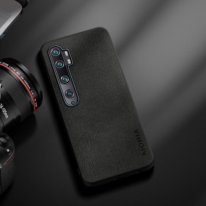 Чехол для Xiaomi Mi Note 10 Lite простой легкий прочный кожаный чехол с текстурой под