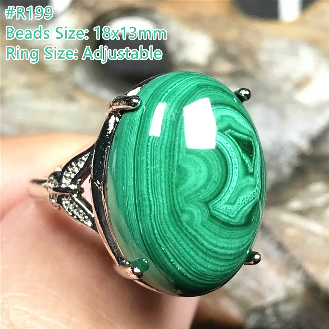 Кольцо с натуральным зеленым малахитом хризоколлой для женщин и мужчин подарок