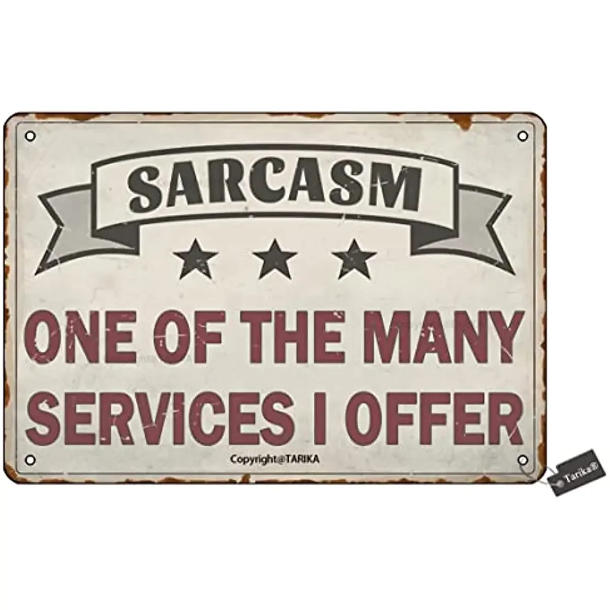 

Sarcasm один из множества услуг, я предлагаю оловянный винтажный вид, декоративный знак таблички для кухни, ванной, фермы, сада, Настенный декор