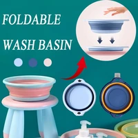 portable foldable wash basin plastic travel folding wash basin safe durable laundry tub home bathroom household supplies