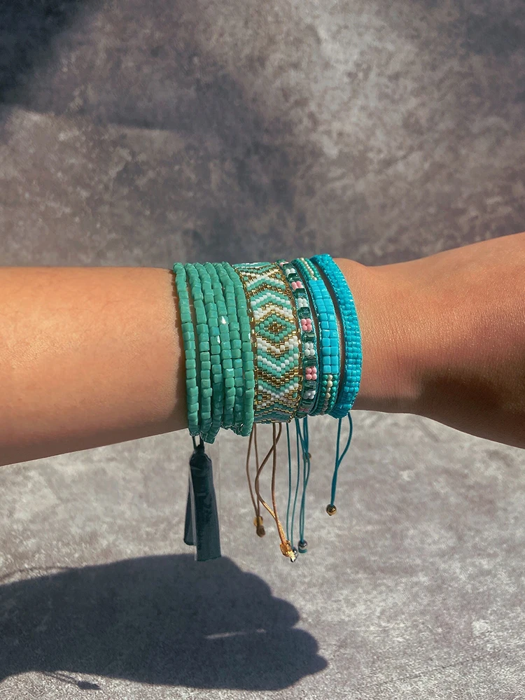 

Rttooas Geomrtric Miyuki Delica Bracelet For Women Boho Handmade Woven Mexican Pulseras Beads Bracelets Armband Fashion Jewelry