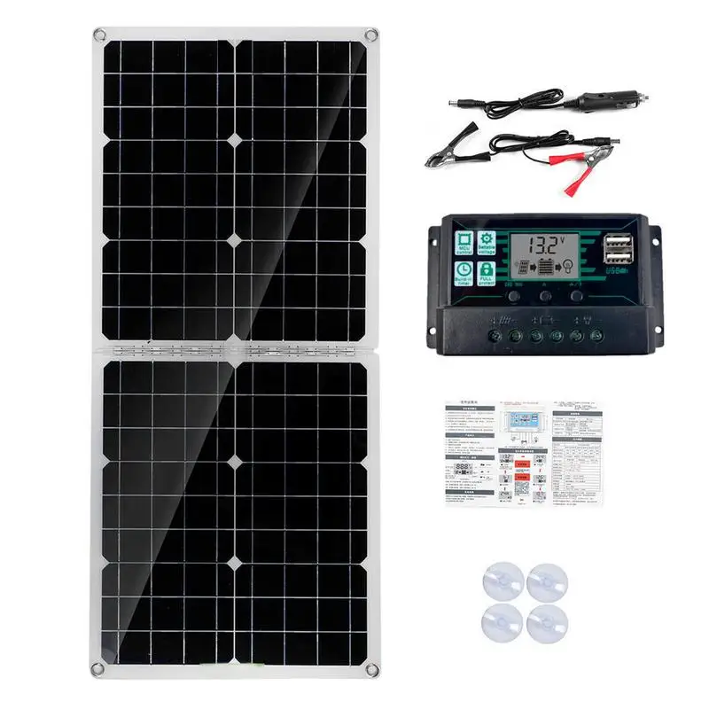 

Высокоэффективные солнечные панели с солнечным контроллером 100 А для RV, кемпера, фургона, прицепа, лодки, газонокосилки