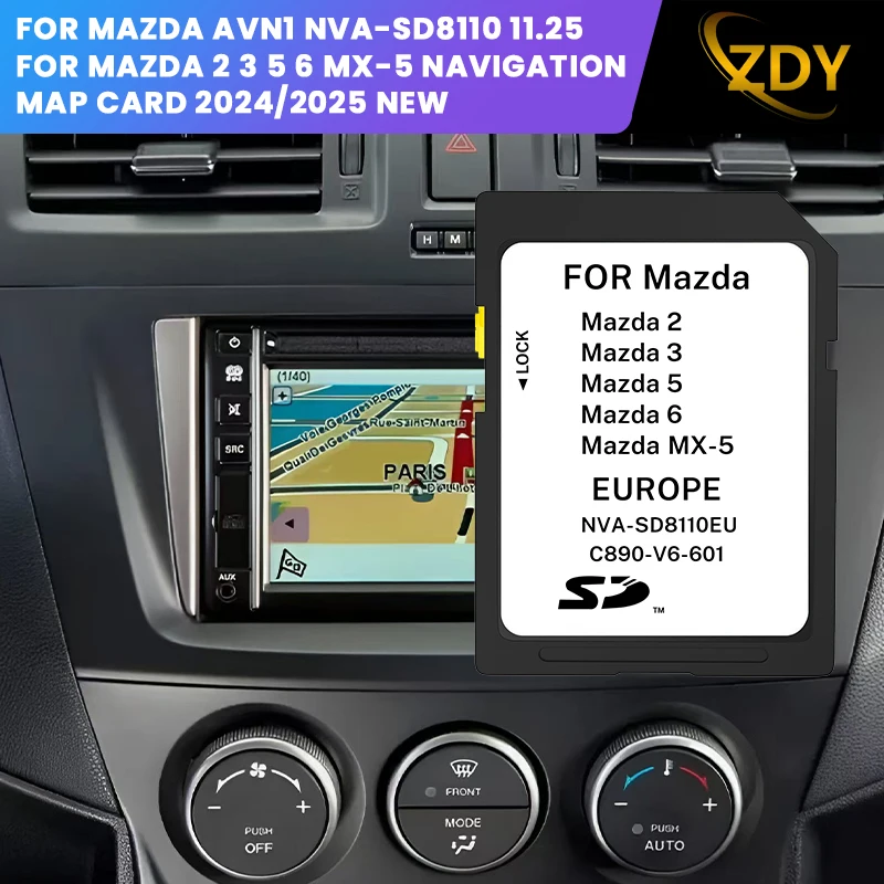 КАРТА НАВИГАЦИЯ ДЛЯ Carter Mazda AVN1 NVA-SD8110 2024/2025 11 25 2 3 5 6 MX-5 EU