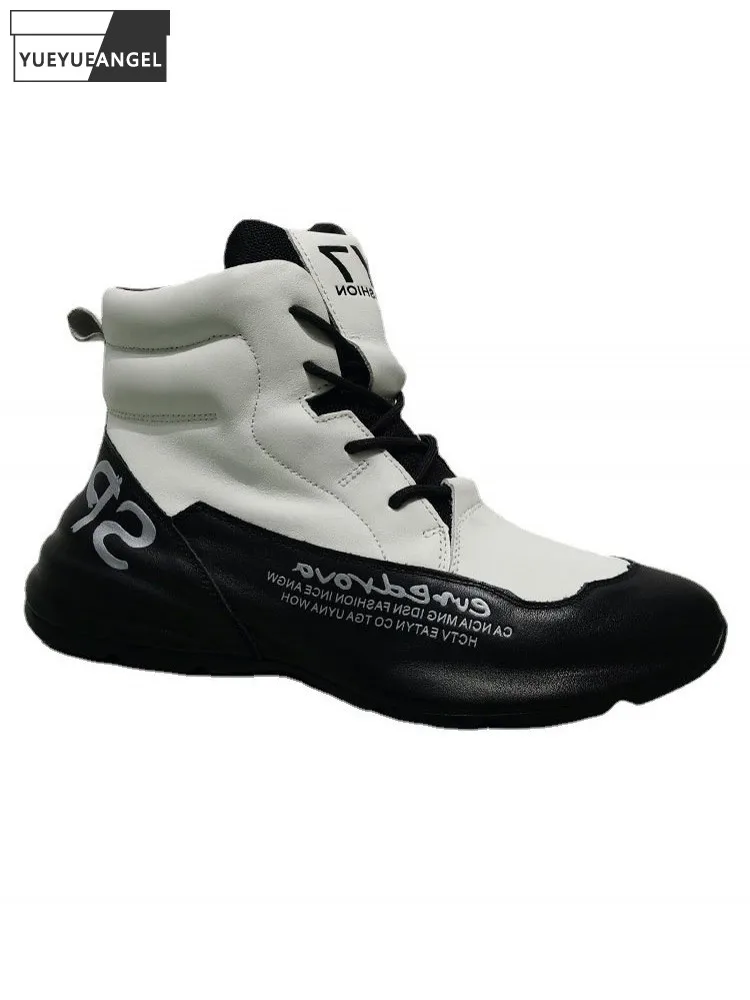 

Высокие кроссовки, мужская повседневная обувь на толстой платформе, модная обувь из натуральной кожи в стиле пэчворк, разноцветные кроссовки, обувь для тренировок