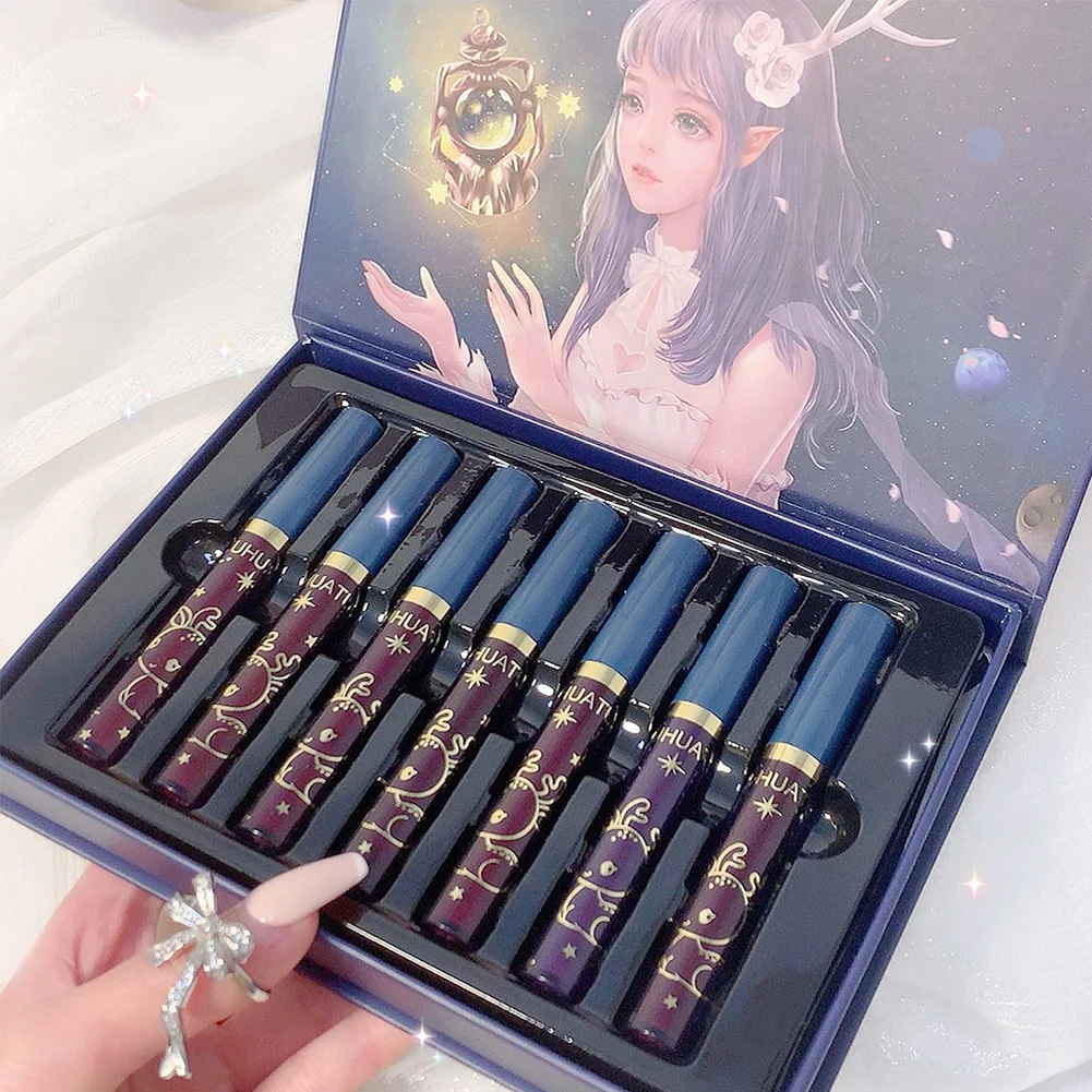 

7Pcs Matte Velvet Lip Gloss Set Waterproof Long-lasting Liquid Lipstick Lip Tint Women Makeup Korean Cosmetic