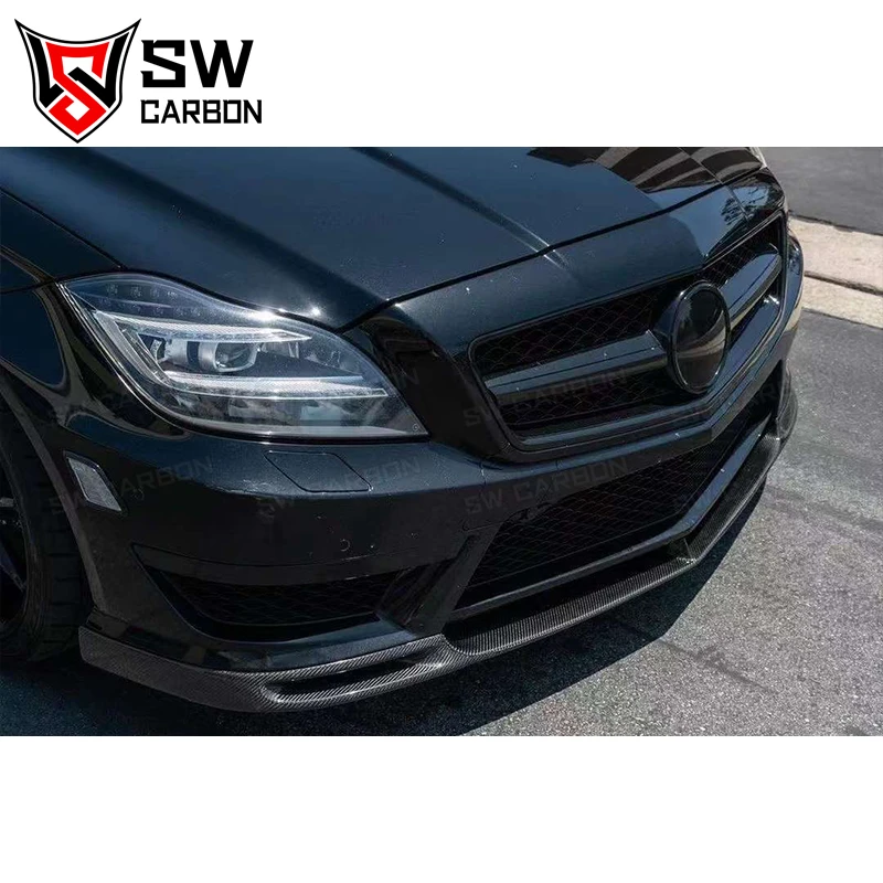 V-образный передний бампер из углеродного волокна для Mercedes-Benz CLS-Class W218 CLS63 Sport AMG