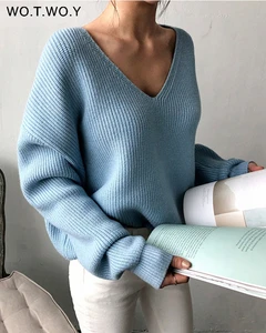 Свитер Женский вязаный синийбелый, Осень-зима 2021