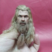 16 scale real hair moustache thor odinson head sculpt endgame decadent fat chris hemsworth head carving model toy