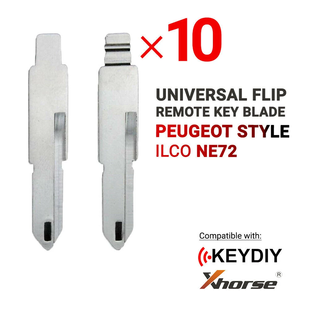 

10x Flip Remote Key Blades Xhorse and Keydiy For Peugeot Type NE72