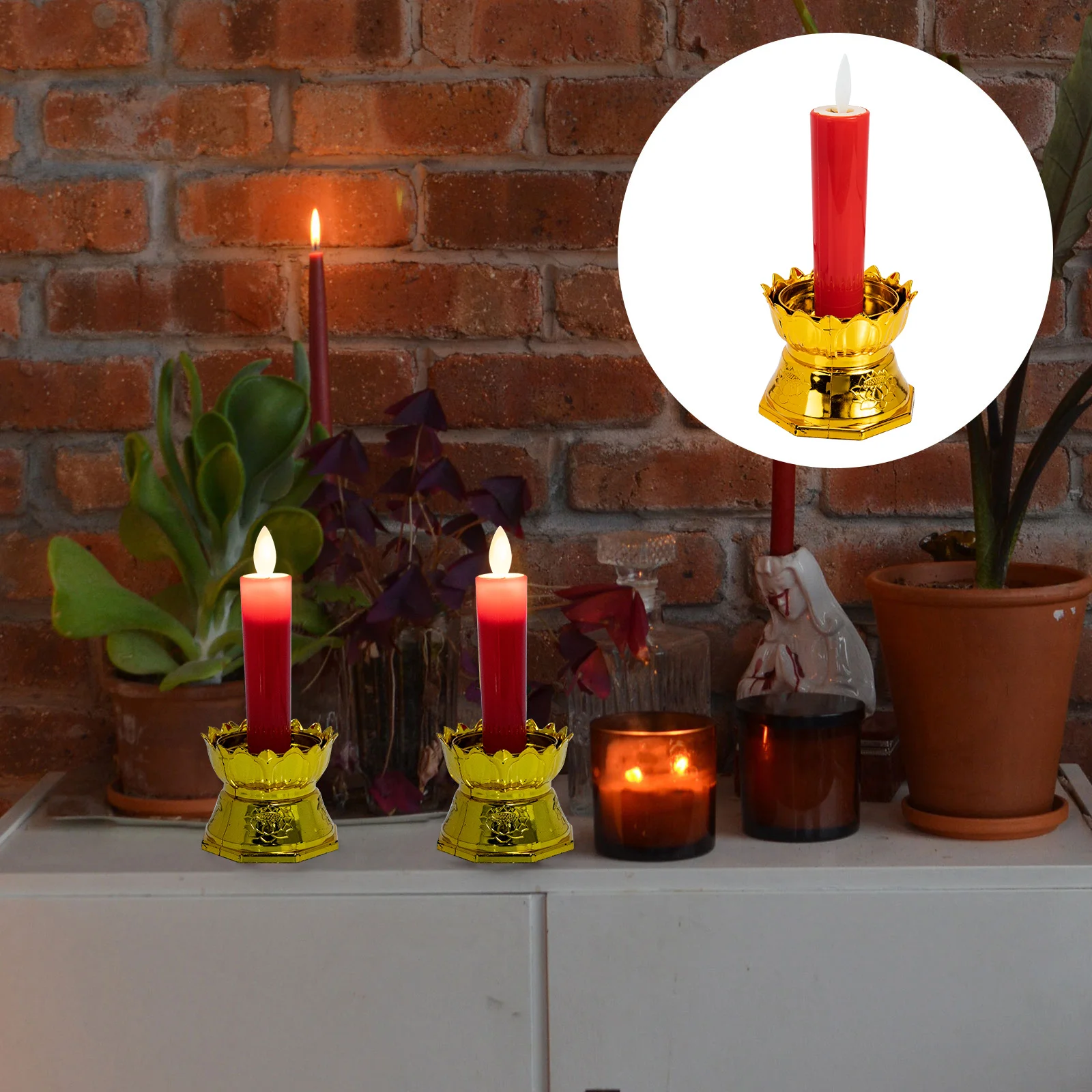 2 шт. световые свечи держатель для чайных свечей пластиковые огни лотоса