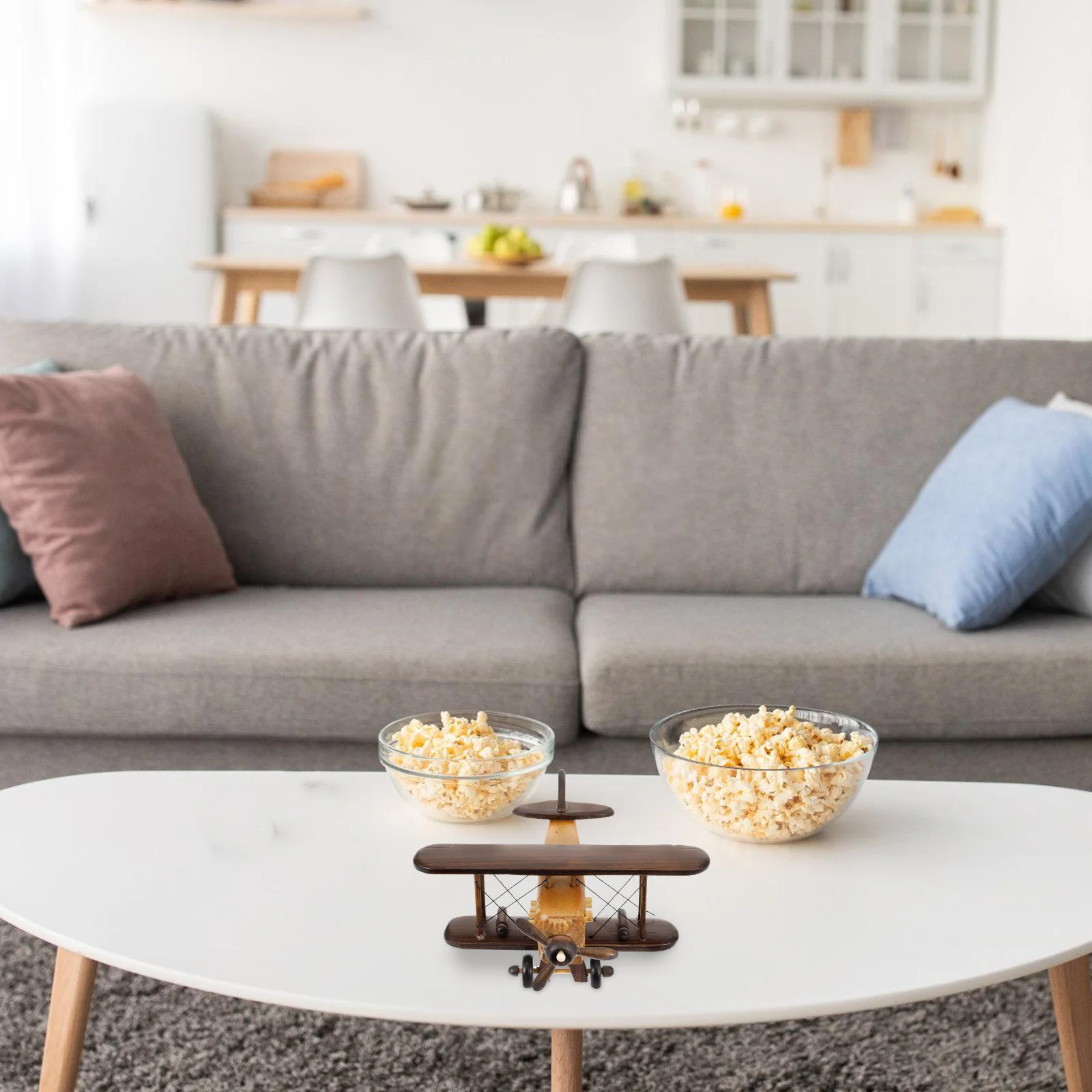 Ретро деревянный самолет модель самолета древесина игрушка украсить