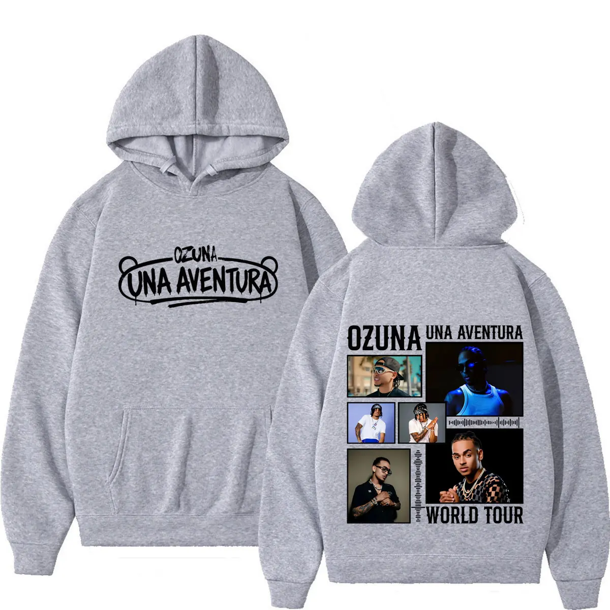 Фото Худи с принтом Ozuna Una Aventura World Album Tour 2026, модный пуловер для мужчин и женщин, свободный повседневный свитшот с длинными рукавами в стиле хип-хоп №5