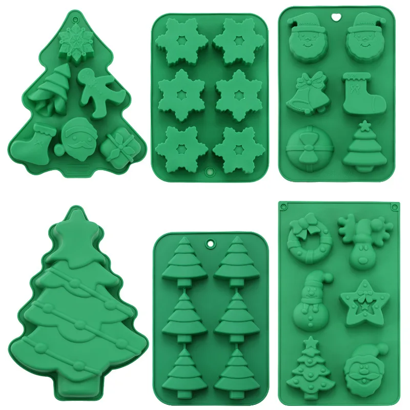 

1Pcs Christmas Cookie Embosser Mold Cartoon Santa Snowflake Pattern Cookie Cutter New Year Party Fondant Cake Decorating Tool