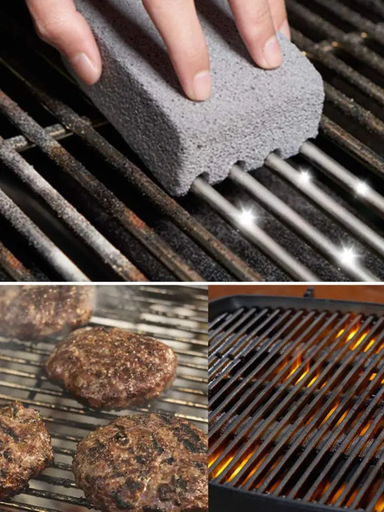 BBQ Grill Cleaning Brush Brick Block Barbecue Cleaning Stone Pumice Brick for Barbecue Rack Outdoor Kitchen BBQ Tools
