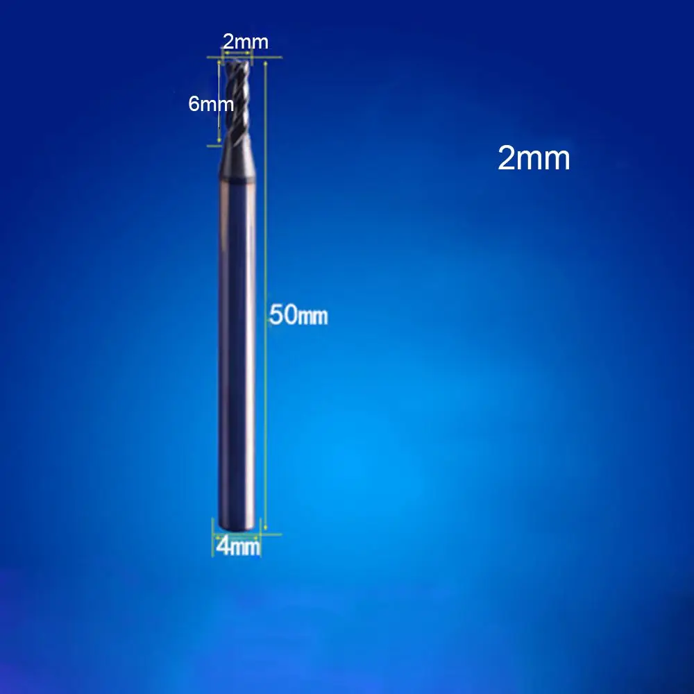 DAYFULI Фреза концевая из вольфрамовой стали HRC50 4 канавки 1/1.5/2/2.5/3/4/5/6 мм