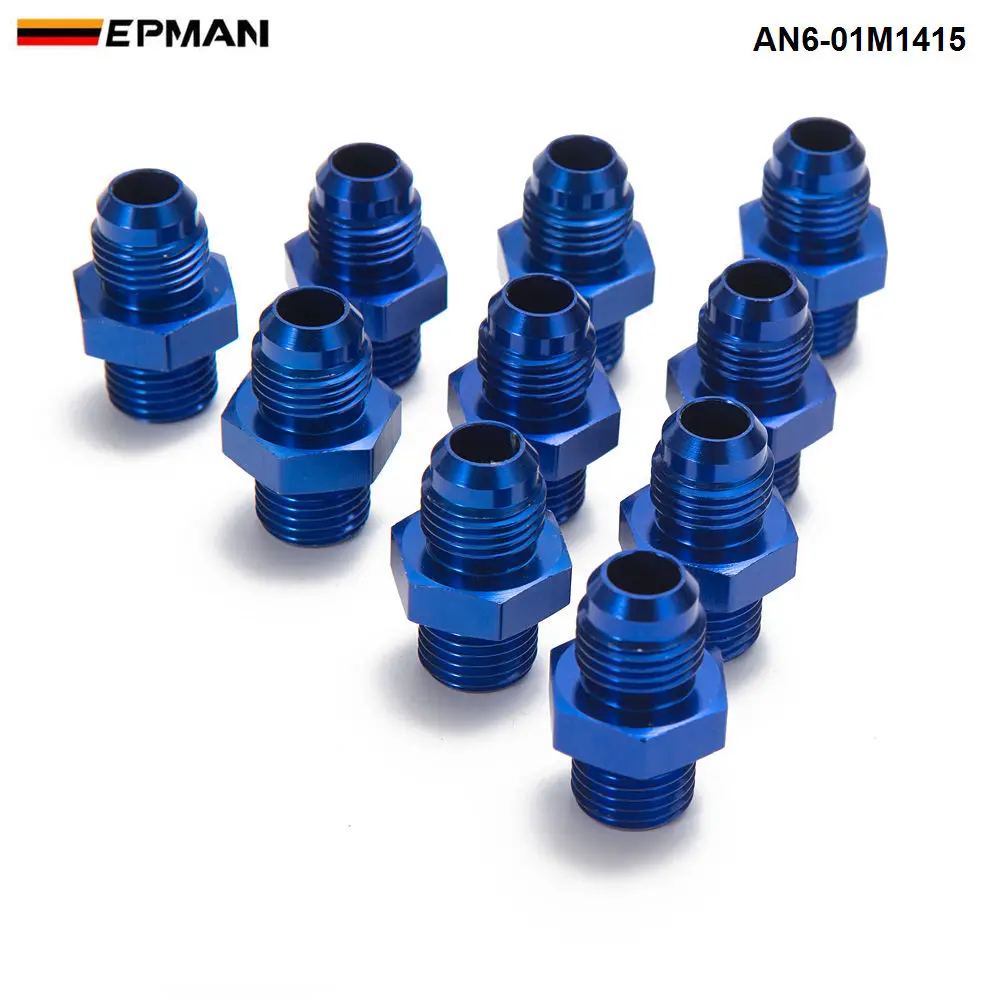

10PCS/LOT AN6 -M14*1.5 Straight Male Oil Cooler Fuel Oil Hose Fitting Adapter AN6-01M1415