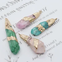 colorful crystal natural stone irregular gem pendants for diy accessories for making necklace jewelry green crystal pendant