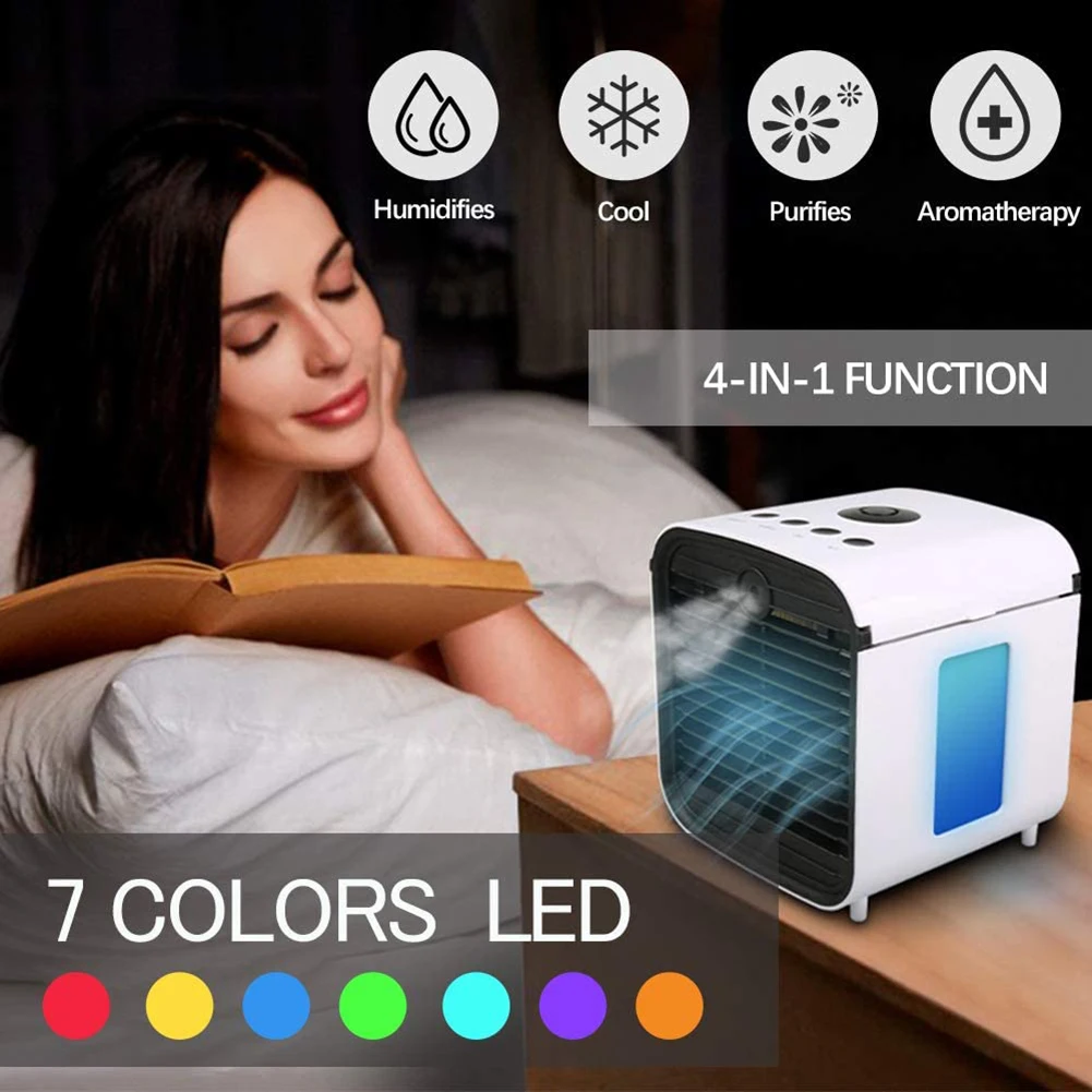 

430ml Mini Desktop Air Cooling Fan Humidifier USB Powered Backlight Purifier Lightweight Easily Carrying Safety Parts