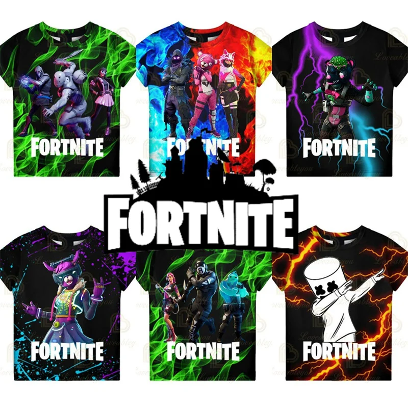 

2023 Boys Girls T-shirt Fortnite Victory Shoot Game 3D Print T shirt Tees Clothing Tshirt Kids Hero Tops Men