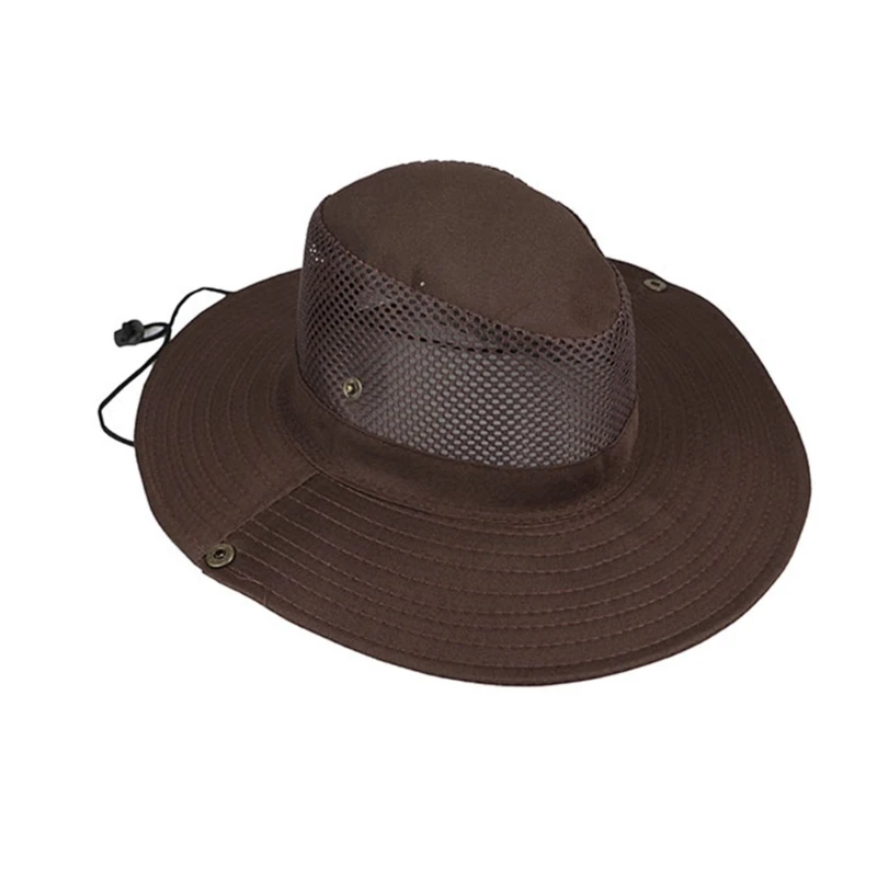 652D Кемпинговая сетчатая вентилируемая УФ-шляпа от солнца с широкими полями