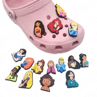 15 pcs disney princess pvc croc sandals shoes accessories clogs charms decoration buckle cute shoe ornament diy for women gift