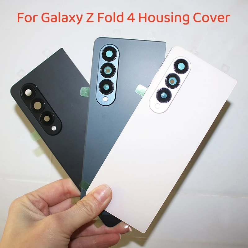 

Original Glass Back Battery Cover For Samsung Galaxy Z Fold 4 Z Fold4 F936 F936B Rear Door Housing Case Replacement +Camera Lens