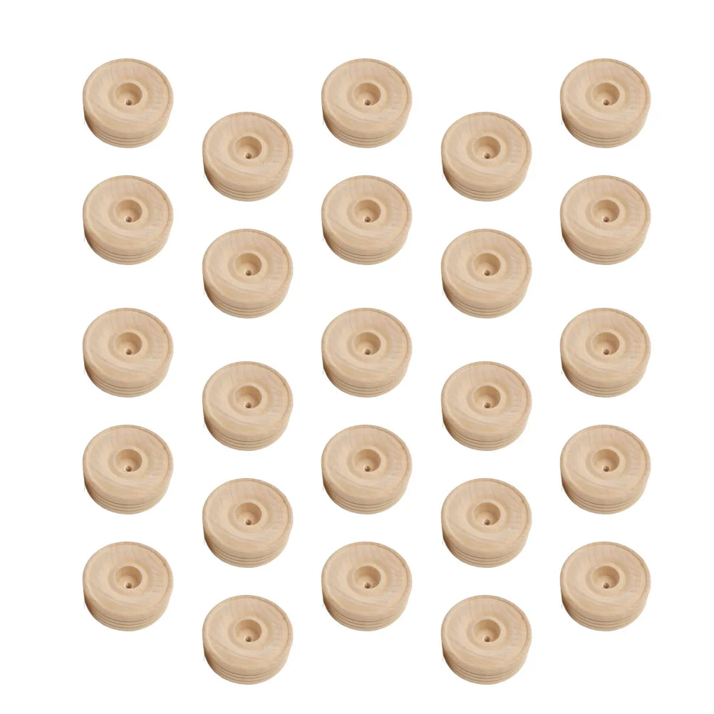 

Wooden Toy Wheels Wheel Wood Car Diy Unfinished Toys Craft Kids Miniature Mini Supplies Treaded Accessories Train Ornament