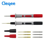 cleqee p8003 1set 2pcs multimeter probe replaceable gilded needle multi purpose test pen