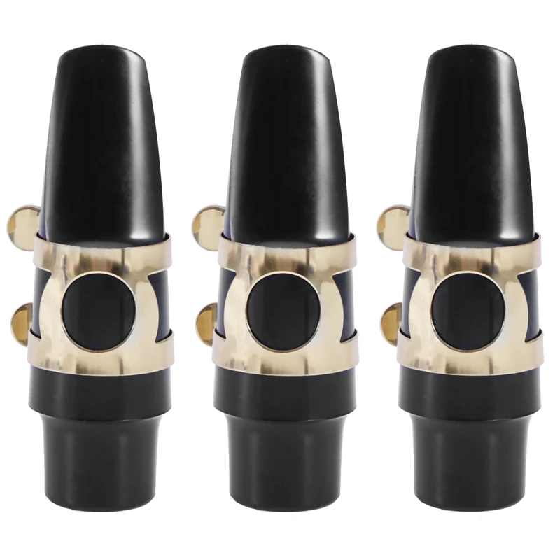 

3X Alto Sax Saxophone Mouthpiece Plastic With Cap Metal Buckle Reed Mouthpiece Patches Pads Cushions