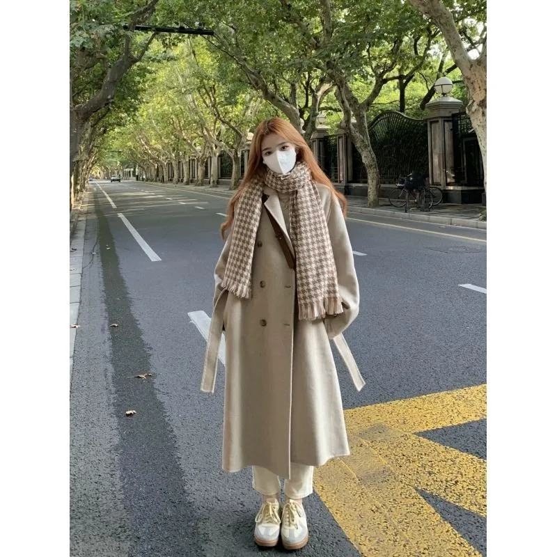 

Coat Female Loose Medium-length Tweed Jacket