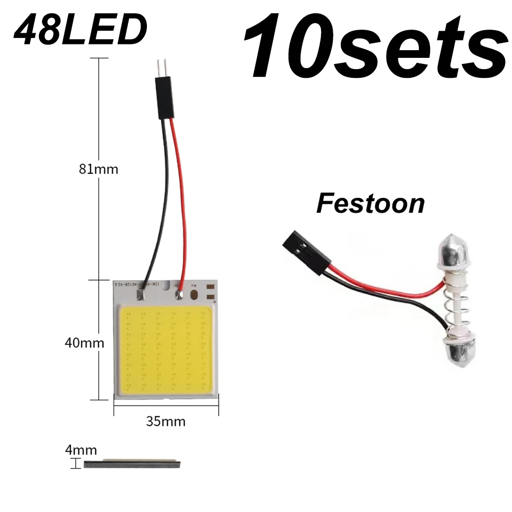 

Автомобильные светодиодные лампы для внутреннего освещения T10 16SMD 24SMD 36SMD 48SMD, 10 комплектов