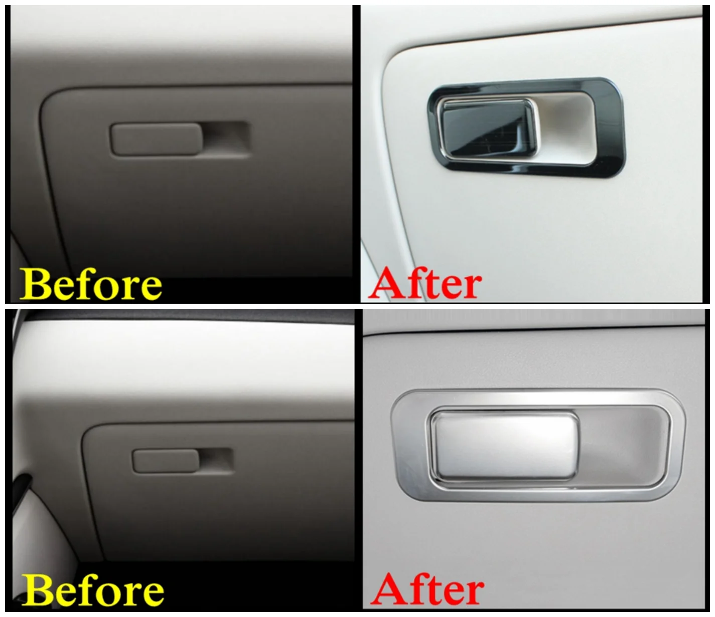 

For Hyundai Tucson NX4 2021 2022 Car Seat Glove Box Handle Decorative Sequins Cover Trim Silver Stainless Steel Accessories
