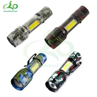 mini flashlight high power usb rechargeable torch ultra light with cob side light lantern portable hiking camping led flashlight