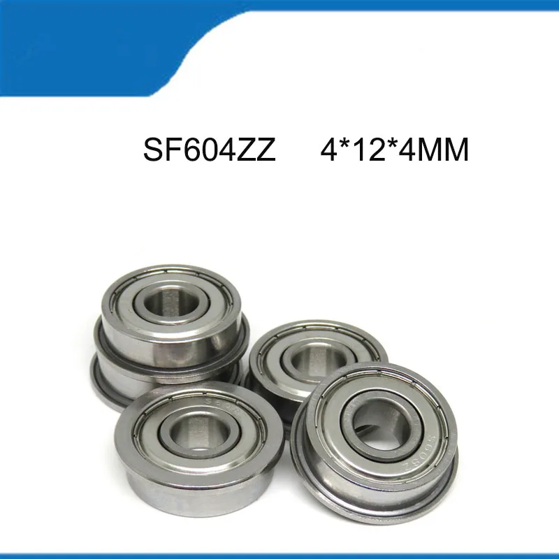 10/20PCS SF604ZZ (4*12*4MM) High Quality Stainless Steel SF604 Flange Ball Sealed Deep Groove Ball Bearing Shaft (ABEC-5)
