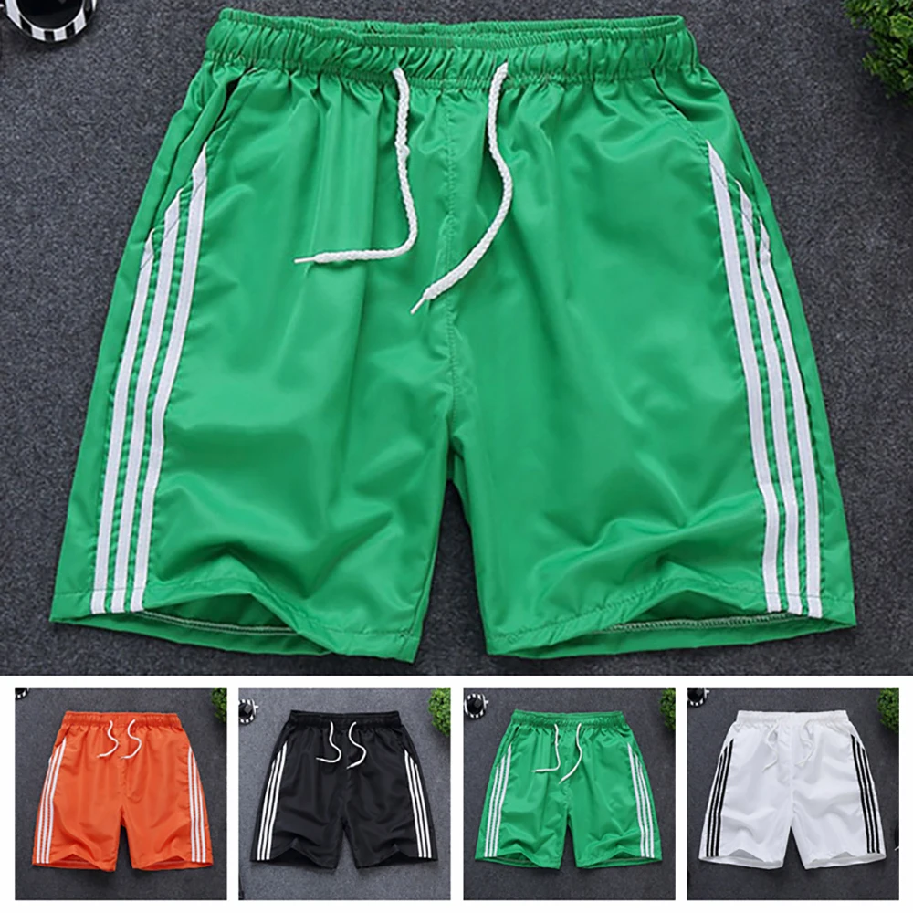 

Шорты мужские летние однотонные, Модные свободные короткие штаны, повседневные пляжные спортивные, для фитнеса, с эластичным поясом