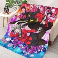 gambling school kakegurui throws blankets collage flannel ultra soft warm picnic blanket bedspread on the bed