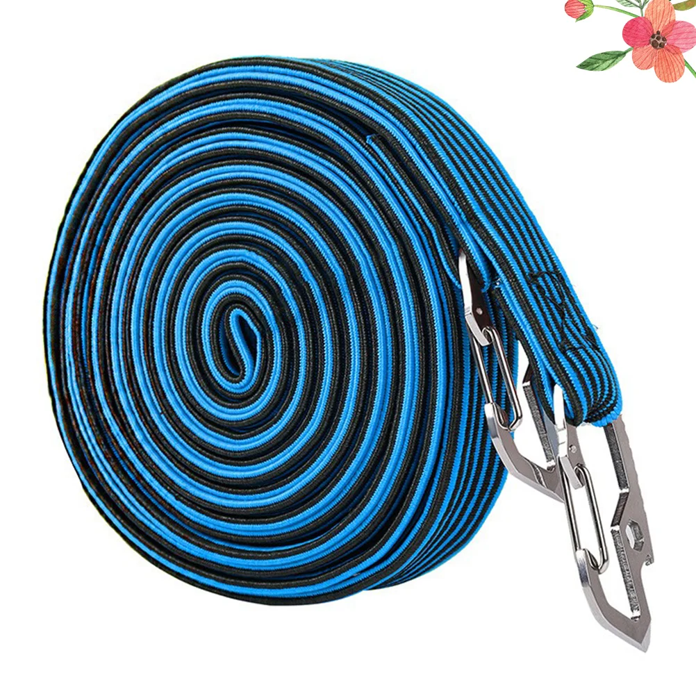 

Flat Bungee Cord with Hook Motorcycle Bike Luggage Fixed Strap Rope Bungee Cords Elastic Rope Blue 2m Motorcycles