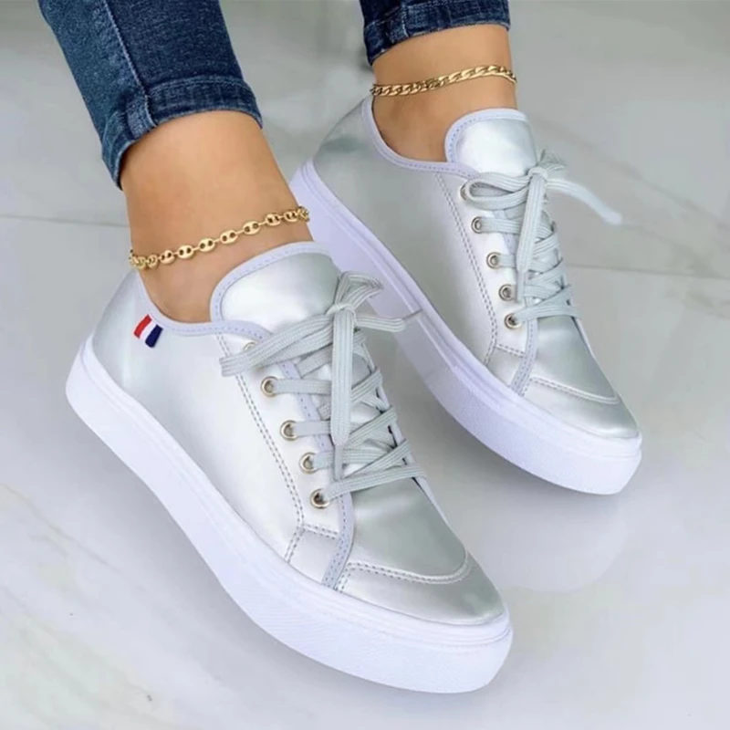Women Sports Shoes Lady Vulcanized Shoes Outdoor Platform Shoes Female Casual PU Fashion Sneakers Woman Flats Ladies Loafers