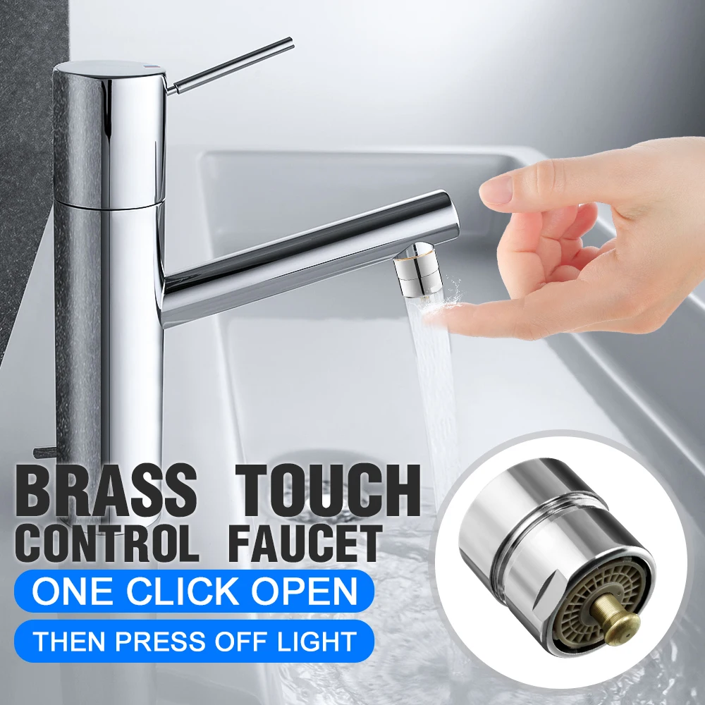 

1Pcs Brass One Touch Control Faucet Aerator Water Saving Tap Aerator Valve Male Thread Bubbler Purifier Stop Water